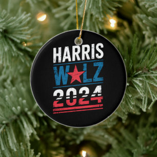 Harris Waltz 2024 Val Kamala Harris Tim Waltz Julgransprydnad Keramik