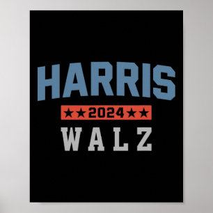 Harris Waltz 2024 Val Kamala Harris Tim Waltz Poster