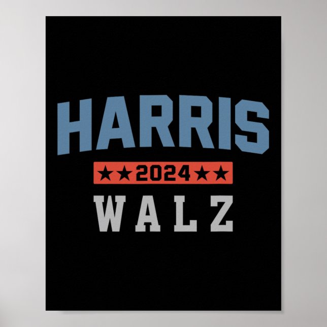 Harris Waltz 2024 Val Kamala Harris Tim Waltz Poster (Framsidan)