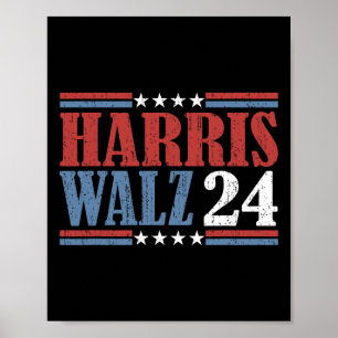 Harris Waltz 2024 Val Kamala Harris Tim Waltz Poster