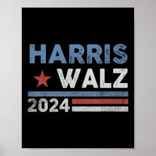 Harris Waltz 2024 Val Kamala Harris Tim Waltz Poster