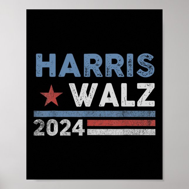 Harris Waltz 2024 Val Kamala Harris Tim Waltz Poster (Framsidan)