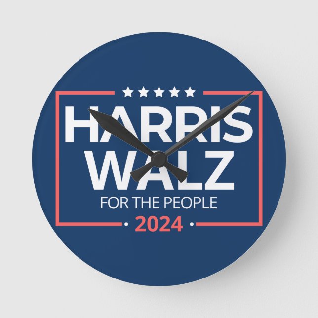 Harris Waltz 2024 Val Kamala Harris Tim Waltz Rund Klocka (Framsida)