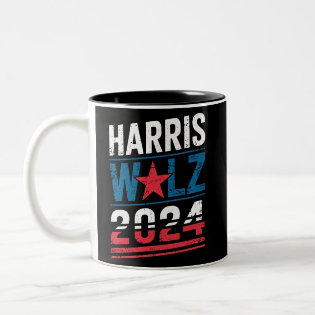 Harris Waltz 2024 Val Kamala Harris Tim Waltz Två-Tonad Mugg (Vänster)