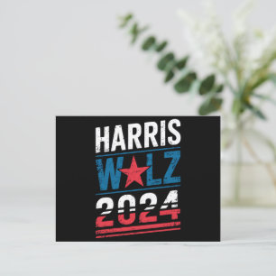 Harris Waltz 2024 Val Kamala Harris Tim Waltz Vykort