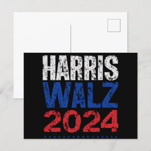 Harris Waltz 2024 Val Kamala Harris Tim Waltz Vykort