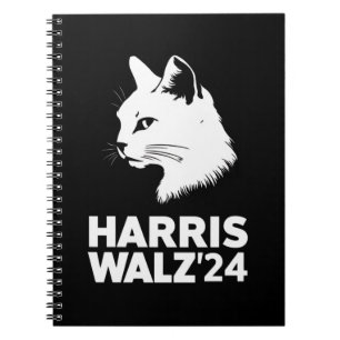 Harris Waltz 2024 Val rolig katt Kamala Tim Anteckningsbok