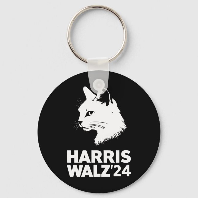 Harris Waltz 2024 Val rolig katt Kamala Tim  Nyckelring (Framsida)