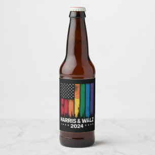 Harris Waltz 2024 Valet Hbtq Tim Waltz HBTQ Ölflaska Etikett