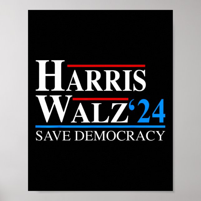 Harris Waltz 2024 Vice President Kamala Harris Tim Poster (Framsidan)