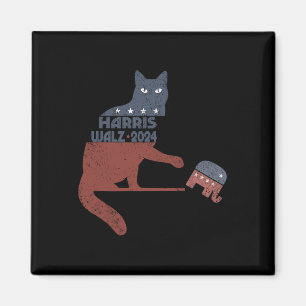 Harris Waltz 2024 VP President Valection Funny Cat Magnet