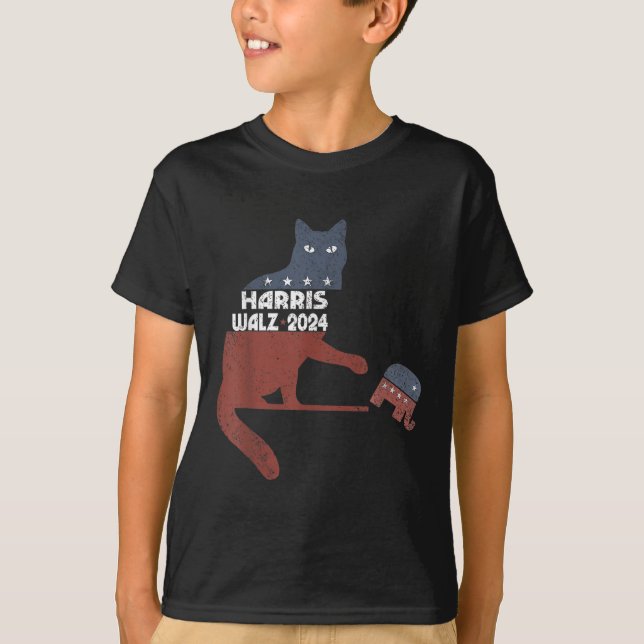 Harris Waltz 2024 VP President Valection Funny Cat T Shirt (Framsida)