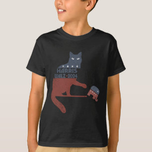 Harris Waltz 2024 VP President Valection Funny Cat T Shirt