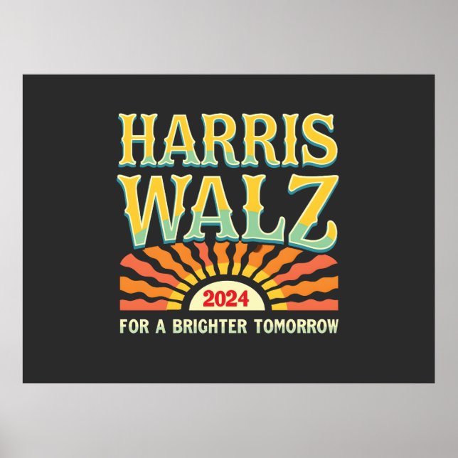 Harris Waltz för en Brighter Morgon Kamala Harris Poster (Framsidan)
