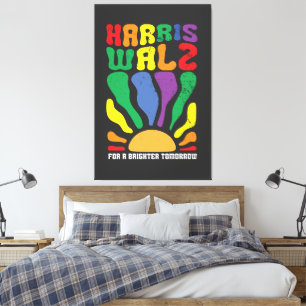 Harris Waltz, för en Brighter Morgon, Kamala LGBT Canvastryck