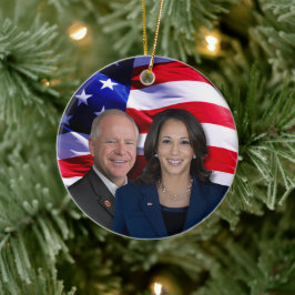 Harris Waltz Photo 2024 - Kamala Harris Tim Waltz Julgransprydnad Keramik