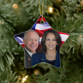 Harris Waltz Photo 2024 - Kamala Harris Tim Waltz Julgransprydnad Keramik