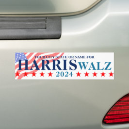 Harris Walz 2024 American Flagga Policy Bildekal