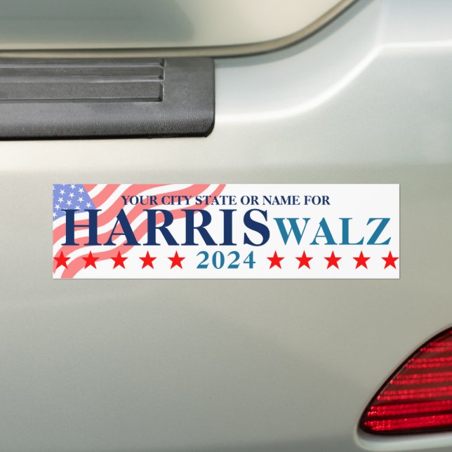 Harris Walz 2024 American Flagga Policy Bildekal (På Bil)