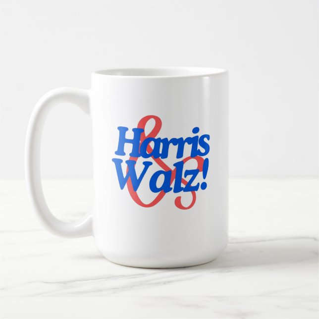 Harris Walz 2024 biljett valordförande tävling Kaffemugg (Vänster)