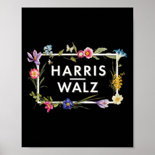 Harris Walz 2024 Blommigt Flowers Harris Waltz 202 Poster