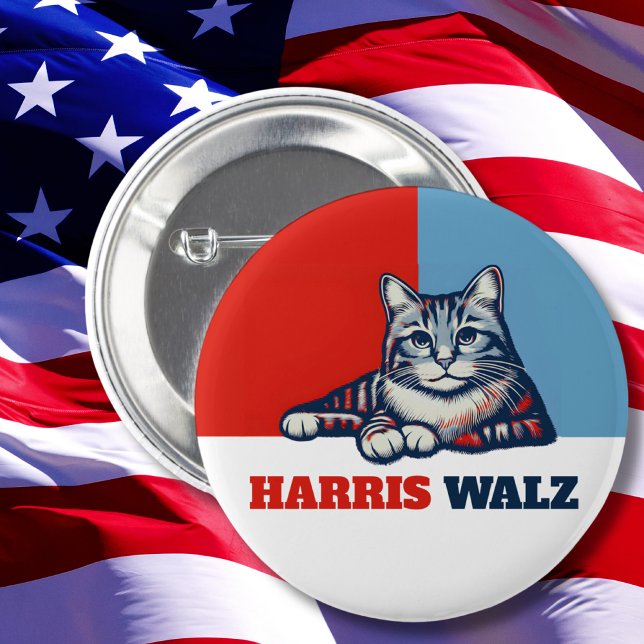 Harris Walz 2024 Cat Knapp (Skapare uppladdad)