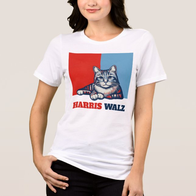Harris Walz 2024 Cat T Shirt (Framsida)