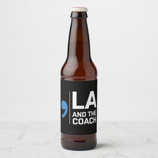 Harris Walz 2024 Comma La och Coach 2024 Ölflaska Etikett (Framsida)