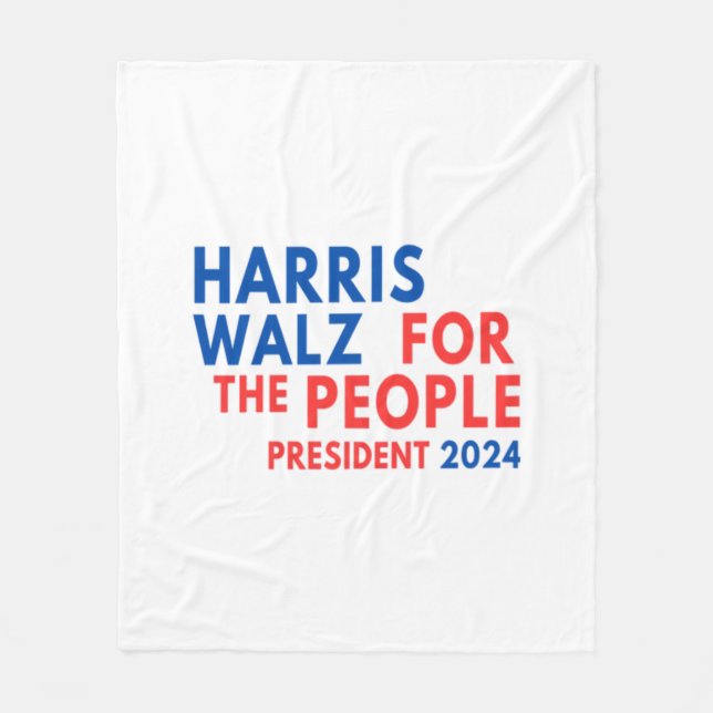 Harris Walz 2024 för folket Fleecefilt (Framsidan)