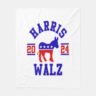 Harris Walz 2024 för Patriotic Democrat Fleecefilt