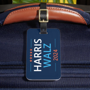Harris Walz 2024 för president Bagagebricka