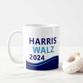 Harris Walz 2024 för president Blue Wave Kaffemugg