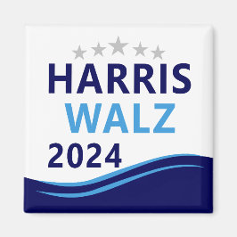 Harris Walz 2024 för president Blue Wave Magnet