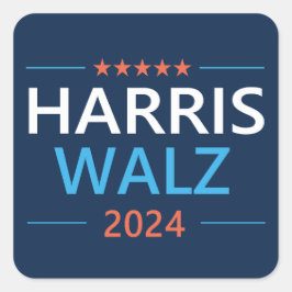 Harris Walz 2024 för president Fyrkantigt Klistermärke