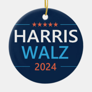 Harris Walz 2024 för president Julgransprydnad Keramik