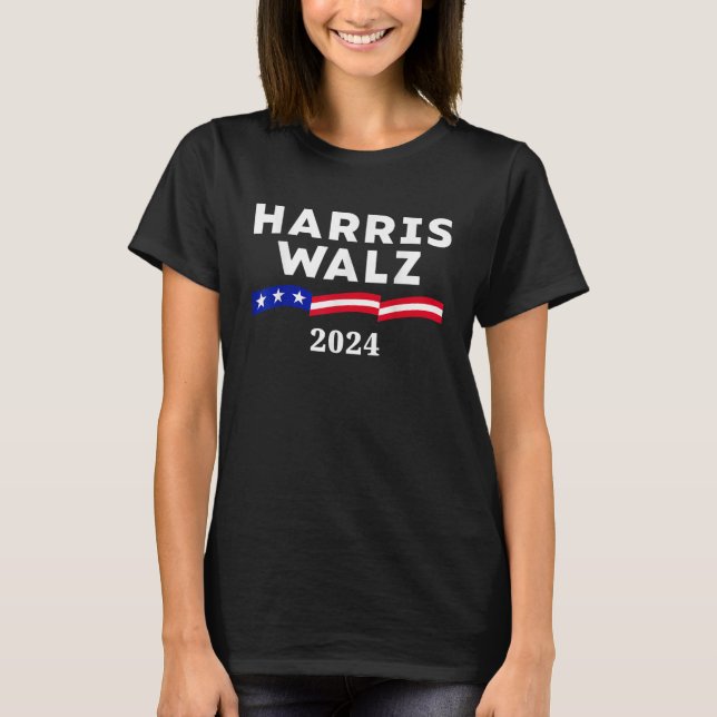 Harris Walz 2024 För President Kamala Harris Walz T Shirt (Framsida)