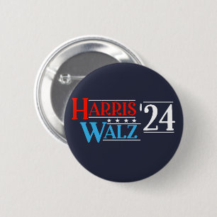 Harris Walz 2024 för president Knapp