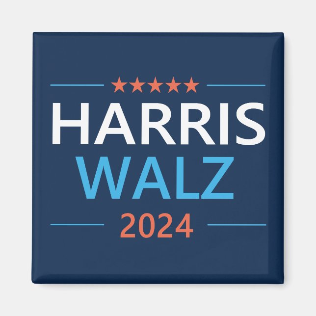 Harris Walz 2024 för president Magnet (Framsidan)