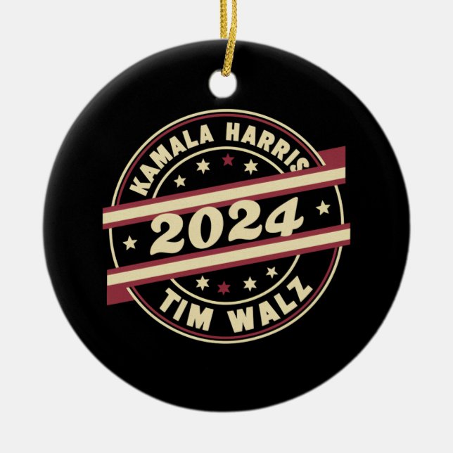 Harris Walz 2024 för president Patriotic Kamala Julgransprydnad Keramik (Framsidan)