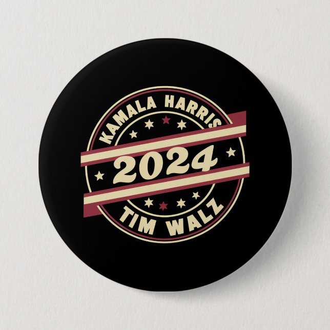 Harris Walz 2024 för president Patriotisk Kamala  Knapp (Framsida)