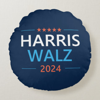 Harris Walz 2024 för president Rund Kudde