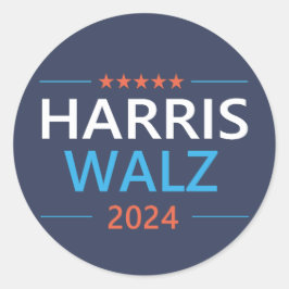 Harris Walz 2024 för president Runt Klistermärke