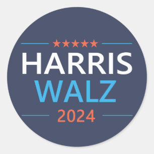 Harris Walz 2024 för president Runt Klistermärke