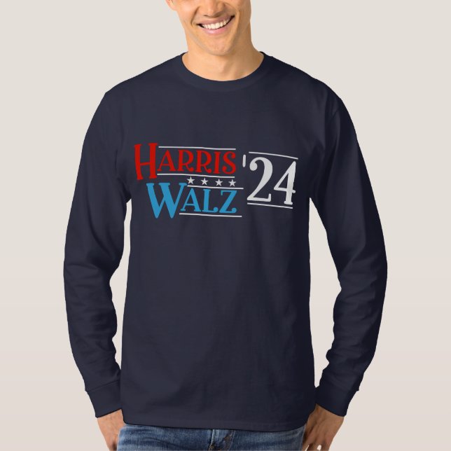 Harris Walz 2024 för president T Shirt (Framsida)