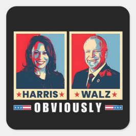 Harris Walz 2024 Fyrkantigt Klistermärke