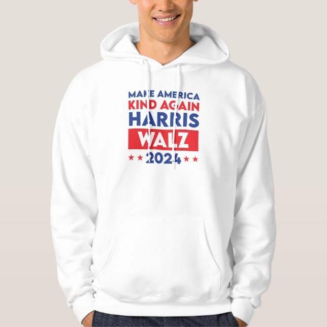Harris Walz 2024 Gör Amerika-vänligheten igen Hoodie (Framsida)