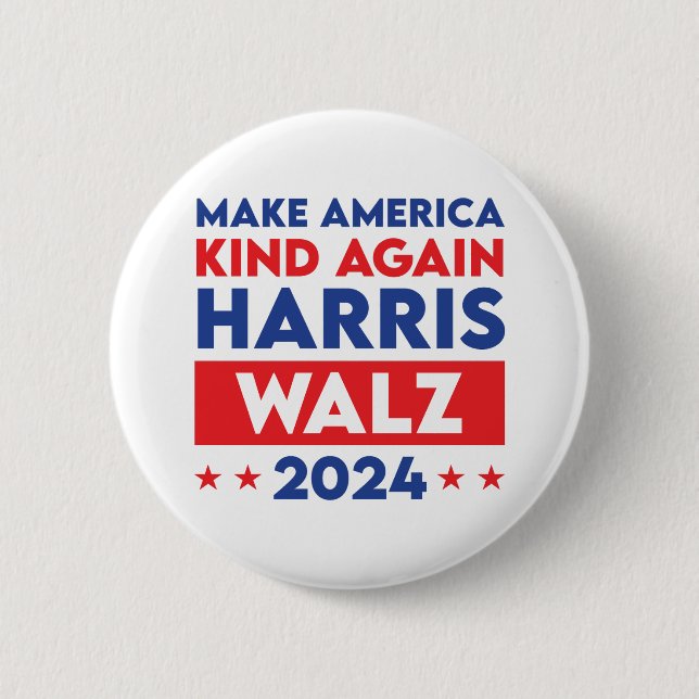 Harris Walz 2024 Gör Amerika-vänligheten igen Knapp (Framsida)