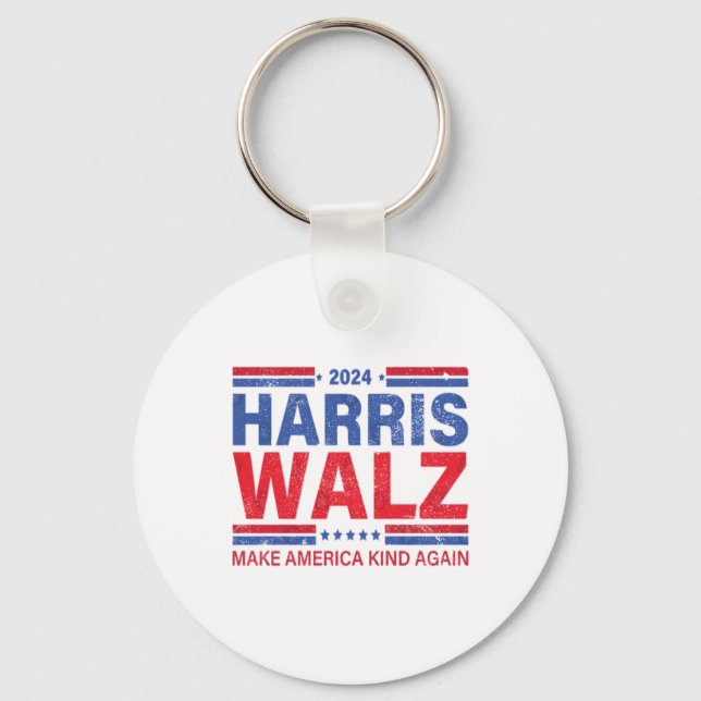 Harris Walz 2024 Gör Amerika-vänligheten igen Nyckelring (Framsida)