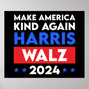 Harris Walz 2024 Gör Amerika-vänligheten igen Poster