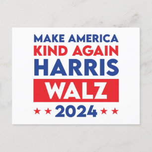 Harris Walz 2024 Gör Amerika-vänligheten igen Vykort